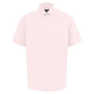 Duke Mens D555 Lucas Stretch Kingsize Short-Sleeved Shirt / Pale Pink